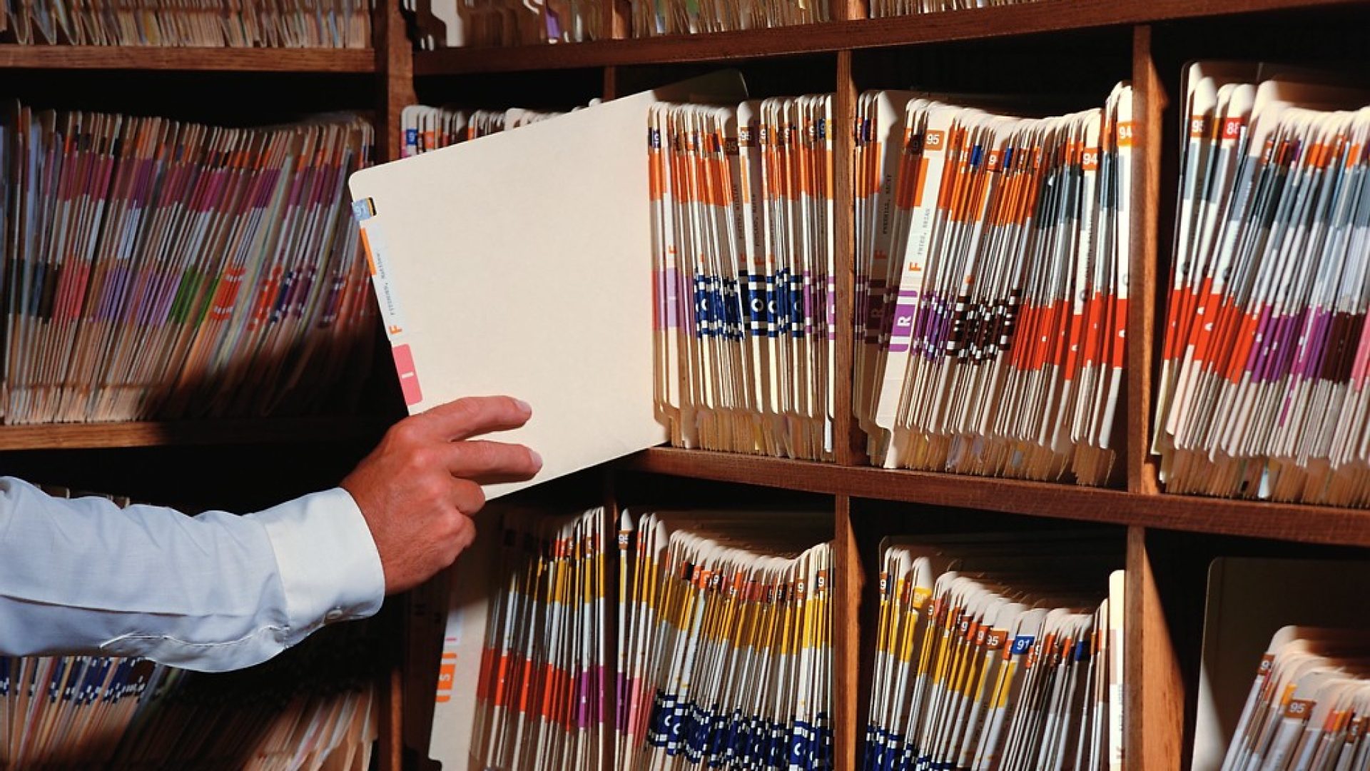 Shelves of Hospital Files